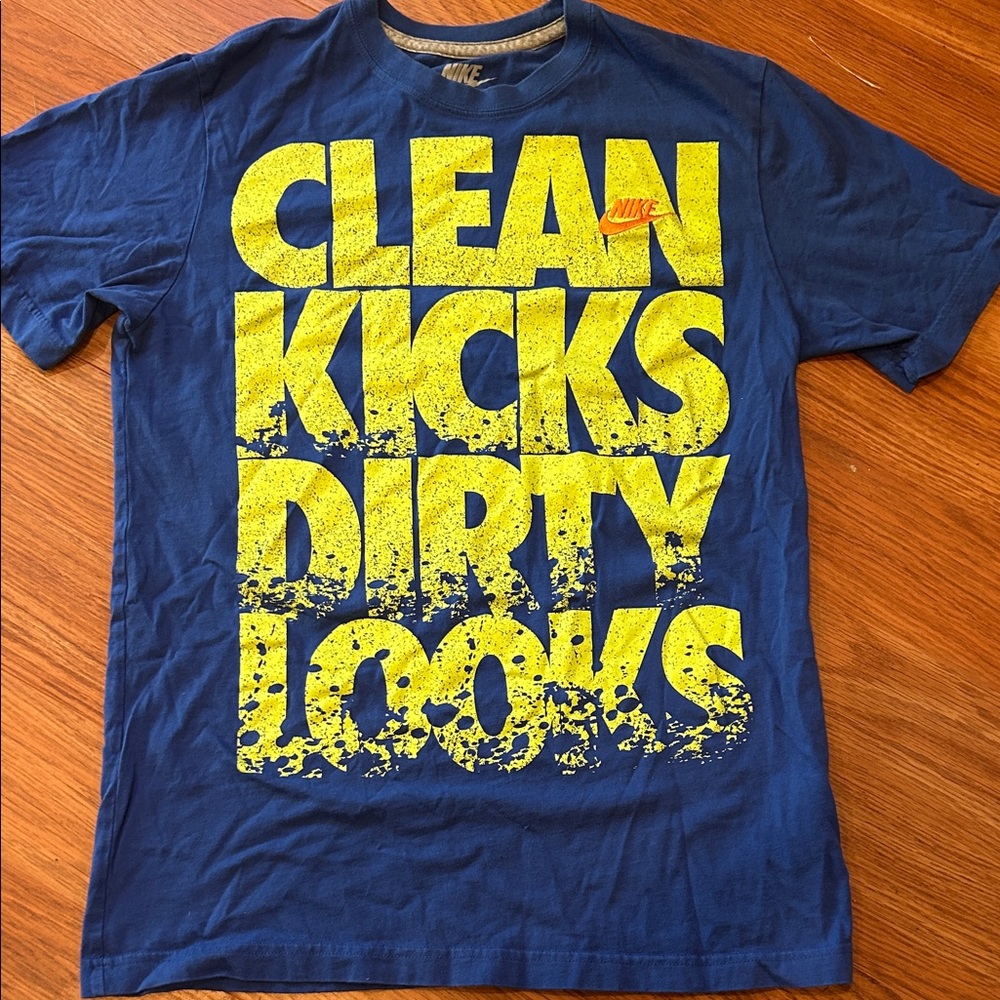 Nike Blue Tee with Yellow Graphic